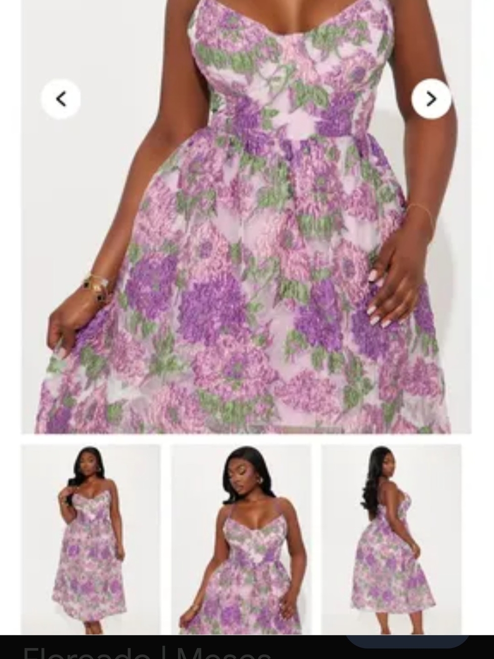 Fashion Nova Floral Spaghetti-Strap Midi Dress in Purple and Pink